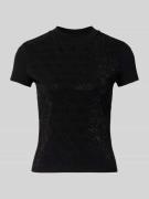 Guess Slim Fit T-Shirt mit Allover-Strasssteinbesatz in Black, Größe L