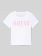 Guess T-Shirt mit Label-Detail in Weiss, Größe 128