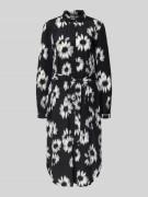 Esprit Midikleid mit Bindegürtel in Black, Größe 34