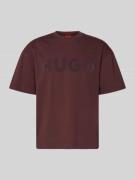 HUGO Oversized T-Shirt aus reiner Baumwolle Modell 'DINKEE' in Bordeau...