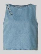 Samsøe Samsøe Crop Top in Denim-Optik Modell 'MOLLY' in Hellblau, Größ...