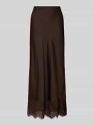 Vila Maxirock mit Spitzenbesatz Modell 'ELLETTE' in Mittelbraun, Größe...