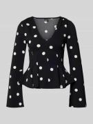 Gina Tricot Longsleeve mit V-Ausschnitt in Black, Größe L