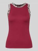 Marc Cain Tanktop mit gerippten Abschlüssen in Kirsche, Größe 34