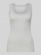 Marc Cain Tanktop mit geripptem Rundhalsausschnitt in Hellgrau, Größe ...