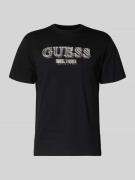 Guess T-Shirt mit Label-Detail in Black, Größe L