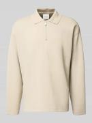 CK Calvin Klein Sweatshirt mit Polokragen und Reißverschluss in Beige,...