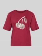 Marc Cain T-Shirt mit Motiv-Print in Kirsche, Größe 34