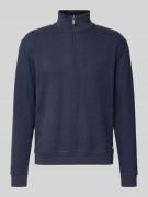 BOSS Regular Fit Troyer aus Baumwoll-Mix Modell 'STRUCTURE' in Dunkelb...