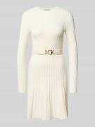 Guess Knielanges Kleid mit Taillengürtel in Offwhite, Größe XS