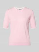 More & More Regular Fit Strickpullover mit Rundhalsausschnitt in Rose,...