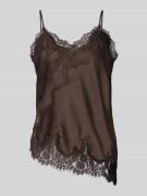 Neo Noir Trägertop mit Spitze Modell 'Viole' in Dunkelbraun, Größe 42