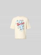 Dsquared2 Loose Fit T-Shirt mit Logo-Print in Beige, Größe L