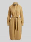 Polo Ralph Lauren Hemdblusenkleid aus Baumwoll-Leinen-Mix in Camel, Gr...