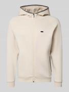 BOSS Regular Fit Sweatjacke aus Baumwoll-Mix Modell 'SENSE' in Offwhit...