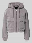 Only Regular Fit Bomberjacke mit Kapuze Modell 'SUVA' in Mittelgrau Me...