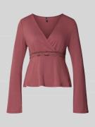 Only Slim Fit Langarmshirt aus Viskose-Mix Modell 'SINI' in Rostrot, G...