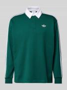 adidas Originals Poloshirt mit kurzer Knopfleiste in Gruen, Größe L