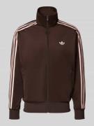 adidas Originals Trainingsjacke mit Stehkragen in Dunkelbraun, Größe M