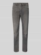 REVIEW Bequeme Slim Fit Jeans in grauer Waschung und Five-Pocket-Desig...