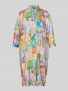 Milano Italy Relaxed Fit Hemdblusenkleid aus reiner Viskose in Rose, G...