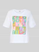 Milano Italy T-Shirt mit Motiv-Print in Weiss, Größe L