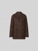 ROTATE Blazer aus echtem Ziegenvelours in Schoko, Größe 34