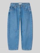 Mango Straight Fit Jeans mit Logo-Patch Modell 'Balloon' in Blau, Größ...
