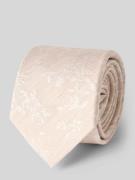 OLYMP Krawatte aus Seiden-Mix mit floralem Allover-Stitching in Ecru, ...