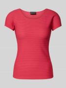 Emporio Armani T-Shirt mit Strukturmuster in Rot, Größe S