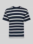 MCNEAL T-Shirt mit geripptem Rundhalsausschnitt in Dunkelblau, Größe L