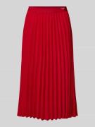 Tommy Hilfiger Ausgestellter Midi-Rock mit Plissees in Rot, Größe 40