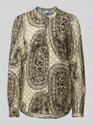 Emily Van den Bergh Blusenshirt mit V-Ausschnitt in Khaki, Größe 44