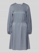 comma Knielanges Kleid mit Tunnelzug in Rauchblau, Größe 34