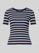 Tom Tailor Denim Slim Fit T-Shirt aus Baumwoll-Mix in Dunkelblau Melan...