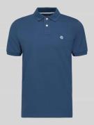 MCNEAL Slim Fit Poloshirt mit Logo-Stitching in Rauchblau, Größe L