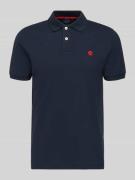 MCNEAL Slim Fit Poloshirt mit Logo-Stitching in Dunkelblau, Größe L