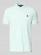 MCNEAL Slim Fit Poloshirt mit Logo-Stitching in Helltuerkis, Größe L
