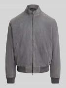 Polo Ralph Lauren Regular Fit Bomberjacke aus Veloursleder in Anthrazi...