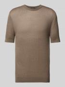 Emporio Armani T-Shirt mit Woll-Anteil in Taupe, Größe XL