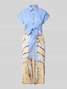 Liu Jo White Regular Fit Midikleid mit Zierschleife in Sand, Größe 34