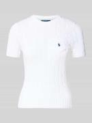 Polo Ralph Lauren Slim Fit Kurzarmpullover mit Label-Stitching in Weis...