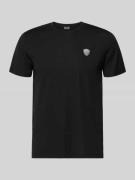 EA7 Emporio Armani T-Shirt aus Viskose-Mix mit Label-Patch in Black, G...