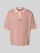 PROHIBITED Relaxed Fit Strick-Poloshirt mit Label-Stitching in Rot, Gr...