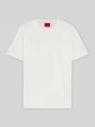 HUGO Slim Fit T-Shirt aus reiner Baumwolle Modell 'DIMERSTEE' in Offwh...