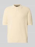 BOSS Orange Relaxed Fit Poloshirt aus Baumwoll-Kapok-Mix in Ecru, Größ...