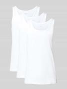 BOSS Tank Top mit Label-Detail im 3er-Pack Modell 'Modern' in Weiss, G...