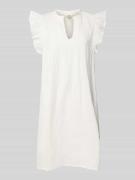 mbyM Knielanges Kleid mit Volants Modell 'Gemala' in Weiss, Größe XS