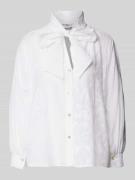 Marella Hemdbluse aus Baumwoll-Seiden-Mix in Weiss, Größe 38