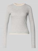 Jake*s Casual Longsleeve mit Rundhalsausschnitt in Silber Melange, Grö...